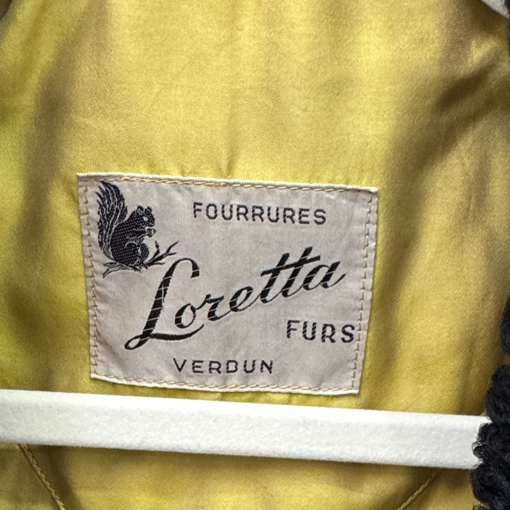 Vintage Black Fur Jacket with Yellow Silk Lining - Picture 2 of 8